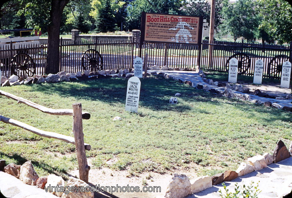 Vintage Vacation Photos Boot Hill Cemetery, Dodge City, Kansas, 1968